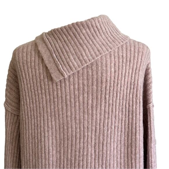 Verve Ami Womens Pink Split Shawl Cowl Neck Soft Cable Knit Tunic Sweater XL NEW - Picture 6 of 12